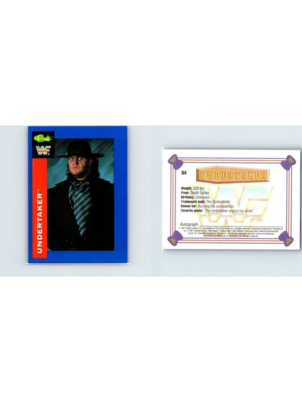 1991 Classic WWF The Undertaker RC #64